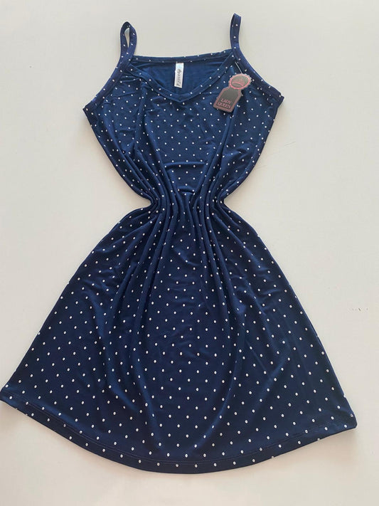 Lady Queen - 6060 Likralı Ring Viskon - Puantiyeli Askılı Gecelik