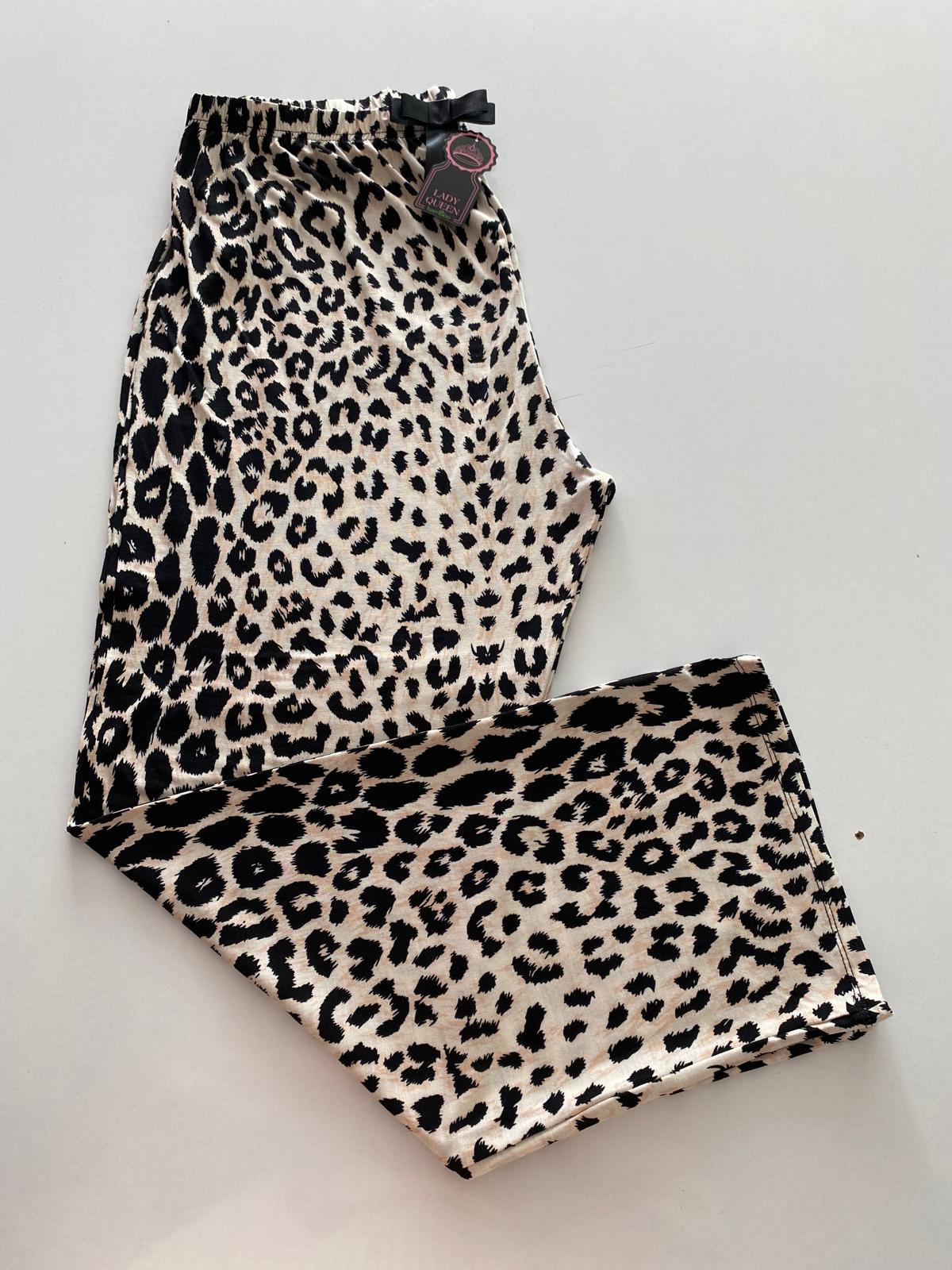 Lady Queen - 6020 Likralı Ring Viskon Battal Alt Leopar Desenli