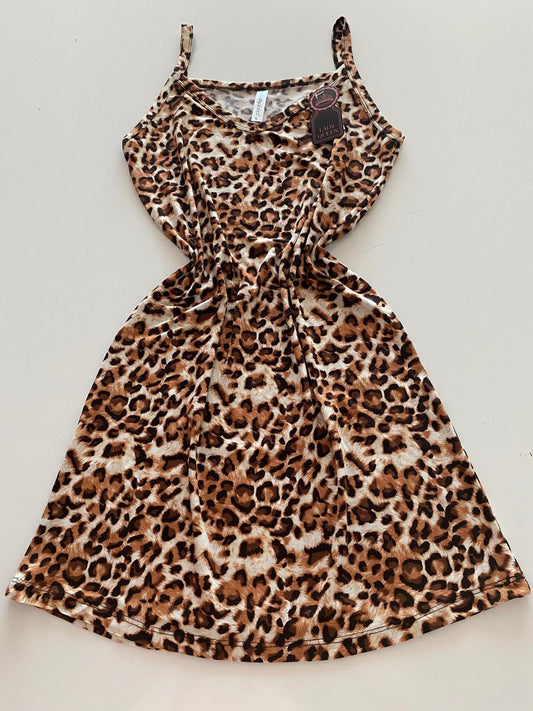 Lady Queen 6060 Askılı Ring Viskon Gecelik – Leopar Desenli